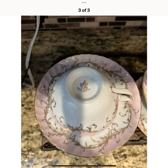 Royal Tettau Germany 1794 Elegance Rose Pink Gold Trim Set of 4 Cup Saucer Sets - Picture 2 of 4